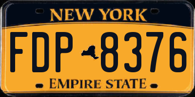 NY license plate FDP8376