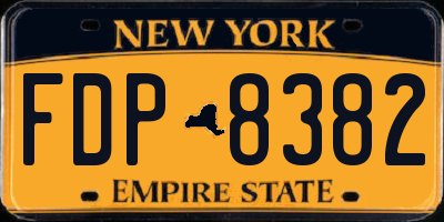 NY license plate FDP8382