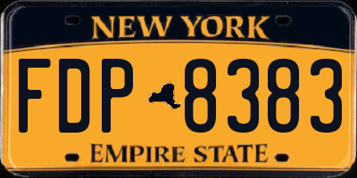 NY license plate FDP8383