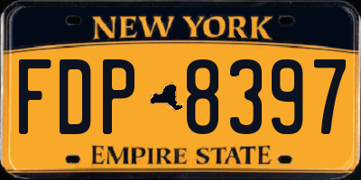 NY license plate FDP8397