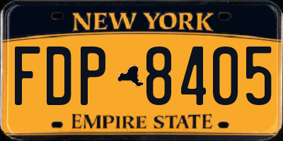 NY license plate FDP8405