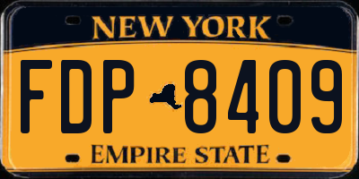 NY license plate FDP8409