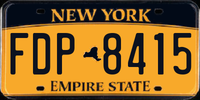 NY license plate FDP8415