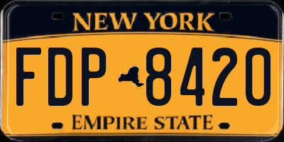 NY license plate FDP8420