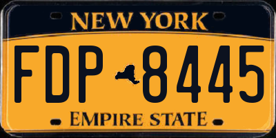 NY license plate FDP8445