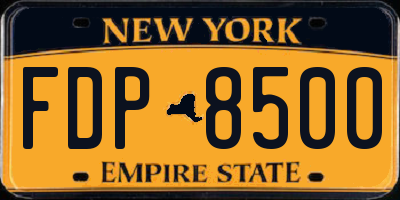 NY license plate FDP8500