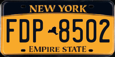 NY license plate FDP8502