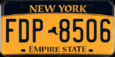 NY license plate FDP8506
