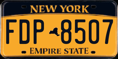 NY license plate FDP8507
