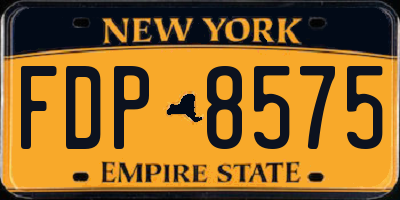 NY license plate FDP8575