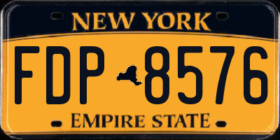 NY license plate FDP8576