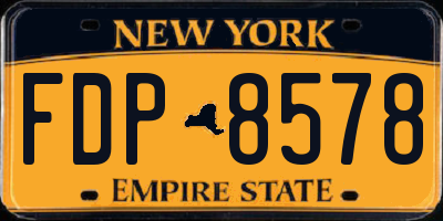 NY license plate FDP8578