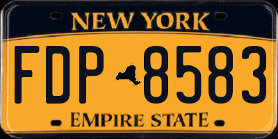 NY license plate FDP8583