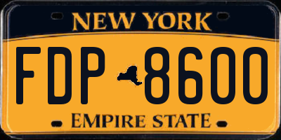 NY license plate FDP8600