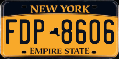 NY license plate FDP8606