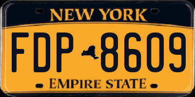 NY license plate FDP8609