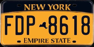 NY license plate FDP8618