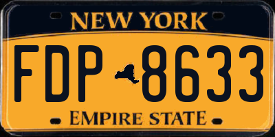 NY license plate FDP8633