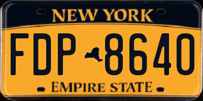 NY license plate FDP8640