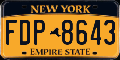 NY license plate FDP8643