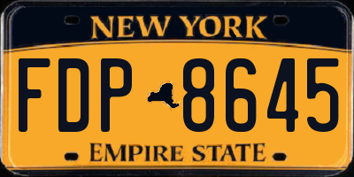 NY license plate FDP8645