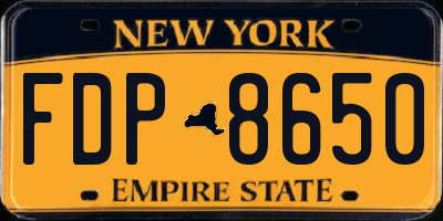NY license plate FDP8650