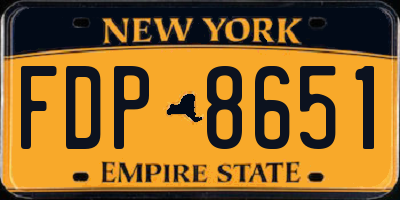 NY license plate FDP8651