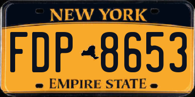 NY license plate FDP8653