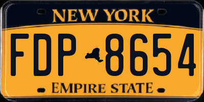 NY license plate FDP8654