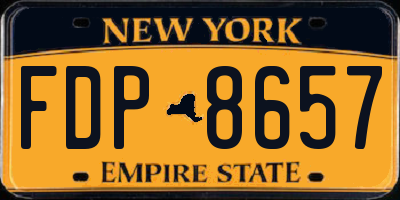 NY license plate FDP8657