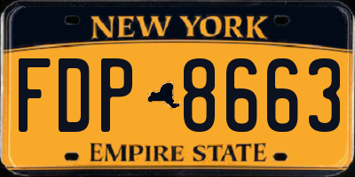 NY license plate FDP8663
