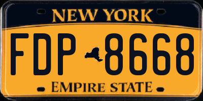 NY license plate FDP8668