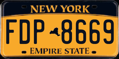 NY license plate FDP8669