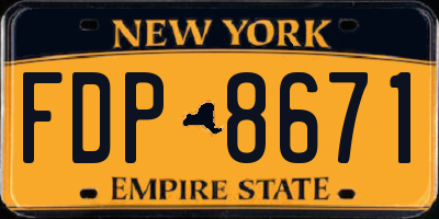 NY license plate FDP8671