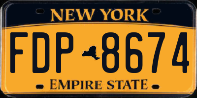 NY license plate FDP8674