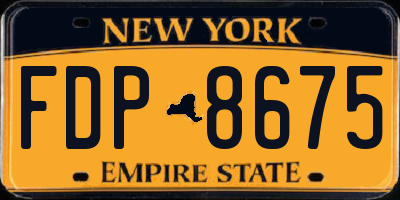 NY license plate FDP8675
