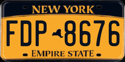 NY license plate FDP8676