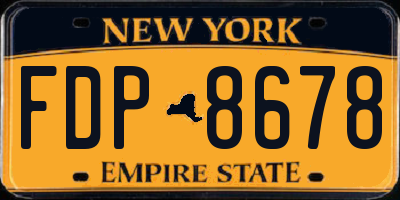 NY license plate FDP8678