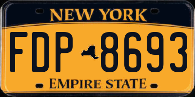 NY license plate FDP8693