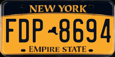 NY license plate FDP8694