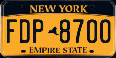 NY license plate FDP8700
