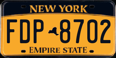 NY license plate FDP8702