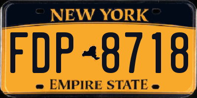 NY license plate FDP8718