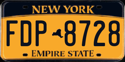 NY license plate FDP8728