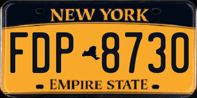 NY license plate FDP8730