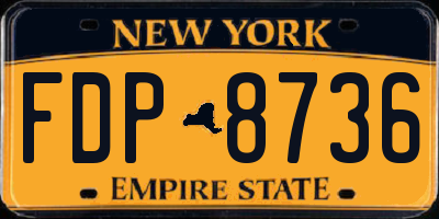 NY license plate FDP8736