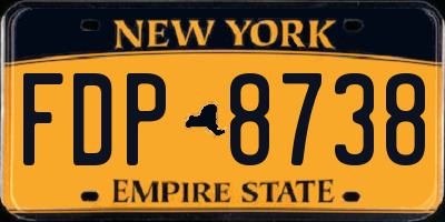 NY license plate FDP8738