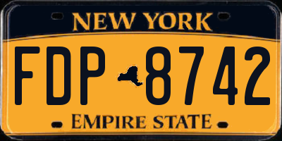 NY license plate FDP8742