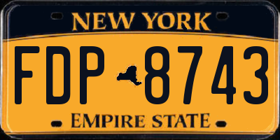 NY license plate FDP8743