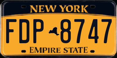 NY license plate FDP8747